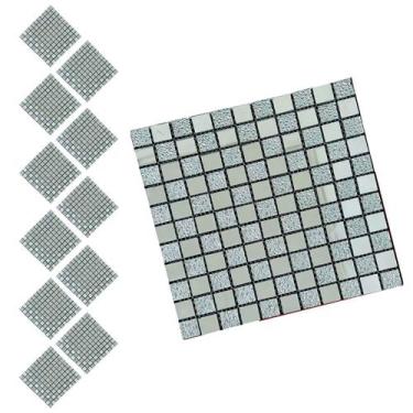 Imagem de Pastilha De Vidro Kit 11 Uni Autocolante Parede Cozinha Banheiro Box D