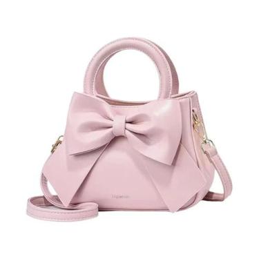 Imagem de Bolsa Pequena Quadrada Feminina Da Moda, Alta Qualidade, Com Laço, Est