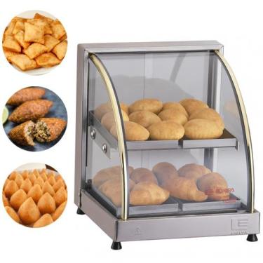 Imagem de Estufa Para Salgados Dupla 4 Bandejas Expositor Eletrico Vitrine Edanc