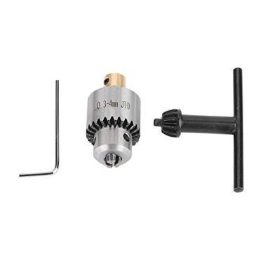 Imagem de 1pcs 0,3-4mm jto micro mandril de broca leve adaptador de mandril de broca montado em cone de aço inoxidável com chave para furadeira elétrica de torno