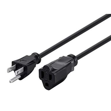 Imagem de Monoprice Cabo de extensão de energia – 3 metros – Preto | 14AWG 15A (NEMA 5-15P para NEMA 5-15R)