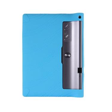 Imagem de INSOLKIDON Capa para tablet Lenovo Yoga Tab 3 Pro 10.1 YT3-X90F X90L Tab3 Plus YT-X703F X703L, cobertura total, ultrafina, de silicone, à prova de choque, leve (azul claro)