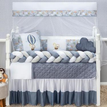 Imagem de Kit Berço Safari Trançado Leão Animais Girafa Menino Menina 11 peças -