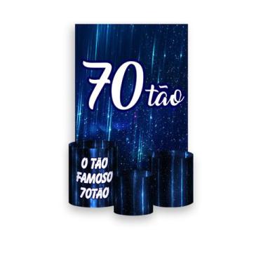 Imagem de Painel De Festa Vertical 1,50 x 2,20 + Trio De Capas Cilindro - 70 Ano