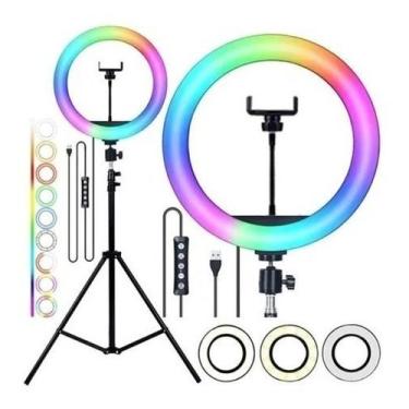 Imagem de ring light anel luz tripé iluminador 10 Pol 26cm 2,10m Kit Youtuber Vi