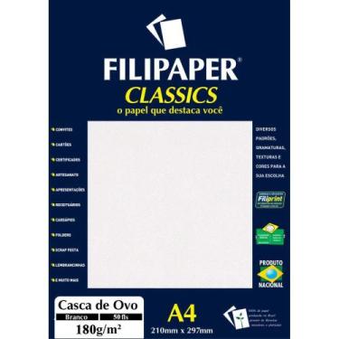 Imagem de Papel A4 Casca de OVO Branco 180G Caixa com 50 - Filiperson