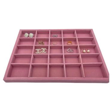 Imagem de Bandeja Grande 25 Colmeia P/ Jóias E Bijuterias. Veludo Rose - LL Expo