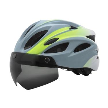 Imagem de Aymzbd Capacete de bicicleta capacete de ciclismo óculos destacáveis ​​resistente a impacto para homens mulheres conforto capacete de bicicleta equipamento, Azul Claro