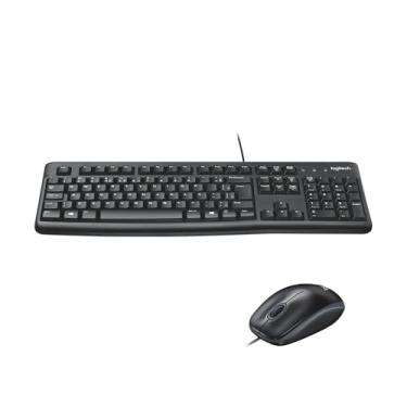 Imagem de Combo Teclado e Mouse com fio USB Logitech MK120 com Design Confortável, Durável e Resistente à Respingos, USB e Layout ABNT2