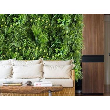 Imagem de 5m² de Placas Artificiais Jardim Vertical Permanente Luxuoso Proteção 