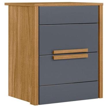 Imagem de Mesa de Cabeceira Dhara Freijó Cinza - Moval