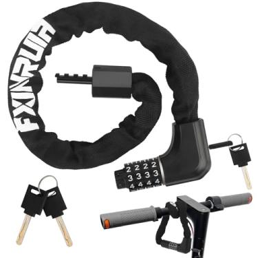 Imagem de Cadeado E Scooter Cadeado de Corrente de Bicicleta, Combinação de Fechadura de Chave de Cadeia de Segurança Resistente Anti-Roubo, Bloqueio de Chave de Combinação de 4 Bits Duplo Finalidade para