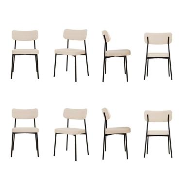 Imagem de Kit com 8 Cadeiras para Sala de Jantar Mona Yescasa Areia Corriente