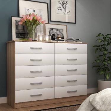 Imagem de Cômoda para Quarto 10 Gavetas Premium Marbela Branco