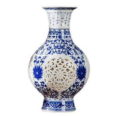 Imagem de Arranjo de flores chinês moderno vaso de simplicidade criativa porcelana branca oco pastel equipe de atendimento ao cliente cerâmica (tamanho: estilo quatro) (estilo três)