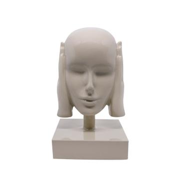 Imagem de Escultura Máscara Rosto Surdo Nude Em Cerâmica 25X15cm