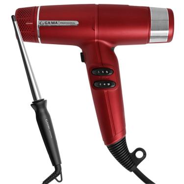 Imagem de Kit Secador iQ Lite Red e Modelador Salon Curl Cônico