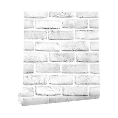 Imagem de Papel De Parede Adesivo De PVC Estilo Vintage Com Textura De Tijolo, À