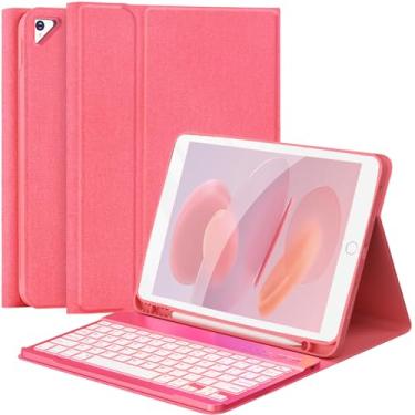 Imagem de FUWANG Capa De Teclado Para Ipad 9ª, 8ª E 7ª Geração, Capa Com Teclado De 10,2 Polegadas - Capa De Teclado Destacável Com Suporte Retroiluminado De 7 Cores Para Ipad Pro 10,5 Polegadas, Ipad Air 3ª