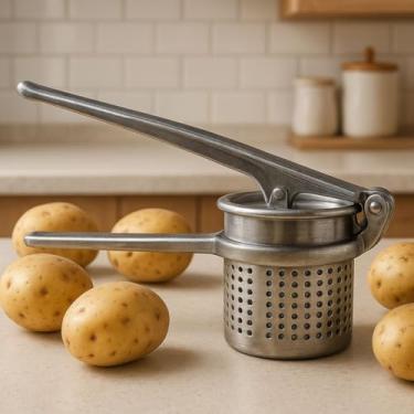 Imagem de Espremedor Amassador Batatas Legumes Purê Alumínio 22cm