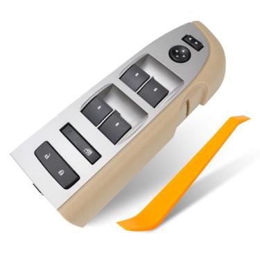 Imagem de Interruptor de janela elétrico mestre 22968506 compatível com Chevy Silverado GMC Sierra 1500 2500 3500 2010-2013 sem espelhos dobráveis elétricos (bege)