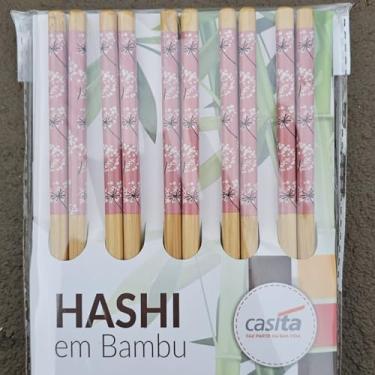 Imagem de Kit 10 Pares de Hashi de Bambu Decorado 24 cm Estapados Pauzinhos Japonês Udon Sushi Sashimi - TYDA (DENTE DE LEÃO ROSA)