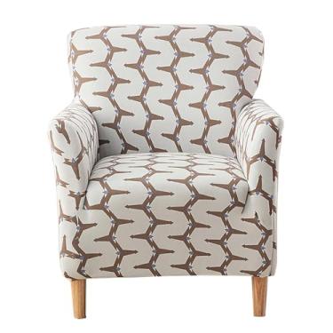 Imagem de CRFATOP 1 capa de cadeira elástica com braços estampados, capa para cadeira, poltrona, flor, macia, banquete, capas laváveis para cadeira para sala de estar, escritório, recepção, leitura, sofá, B10