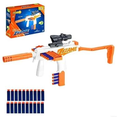 Imagem de X-Game Lançador de Dardos Sniper com Mira Telescópica, Laranja e Branco, 20 Dardos incluídos, Brinquedo Infantil