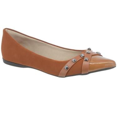 Imagem de Sapatilha Feminina Bico Fino Rasteira Verniz com Brilho Flat Confortáv