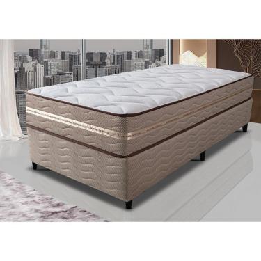 Imagem de Cama Box Solteiro (colchão + Box) 88x188x60 De Molas Ensacadas Cama Inbox Smart Gold Bege