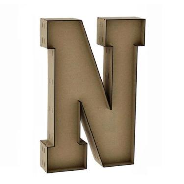 Imagem de Letra Caixa Grande N Mdf 90Cm De Altura Decoração Festa - Doce Arte Em