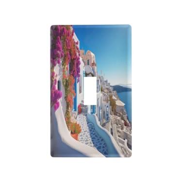 Imagem de KEEPREAL Capa decorativa para placa de parede para interruptor de luz - Capa de tomada Villagecore romântica de 1 gangue (11,5 x 7 cm) Acessórios elétricos para decoração de casa, proteção de