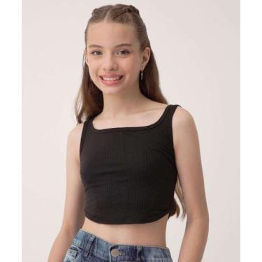 Imagem de Blusa Juvenil Cropped Corselet Marisa Tam 10 a 16-97129, 14, Preto