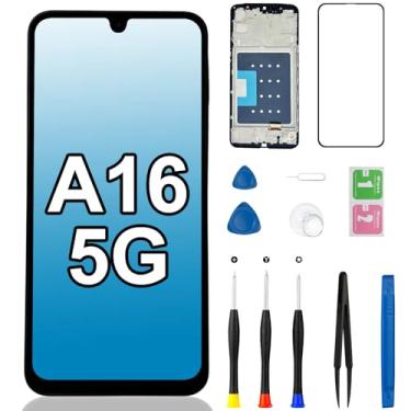 Imagem de Substituição de tela para Samsung A16 5G com moldura LCD SM-A166U SM-A166P SM-A166B SM-A166E SM-A166W SM-A166V 3D Touch Digitalizador Kit de ferramentas de reparo de montagem completa 17.0 cm