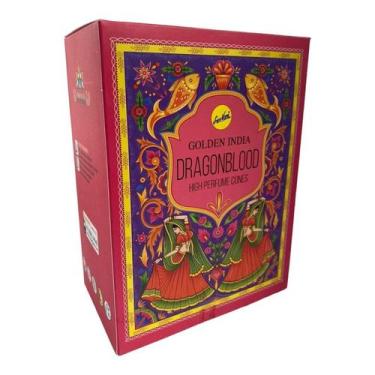 Imagem de Incenso Cascata Indiano Golden Dragon Blood 12 Cxs C 10 Cones - Lua Mí