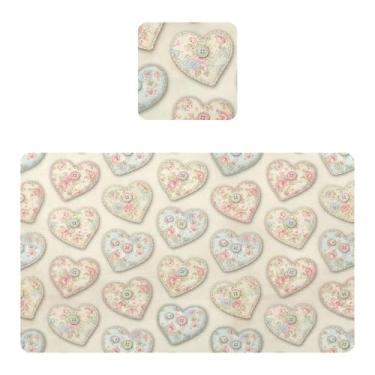 Imagem de Burbuja Jogo americano conjunto de 2, tapetes de mesa de cozinha antiderrapantes resistentes ao calor à prova d'água para mesa de jantar, laváveis, 30,5 x 45,7 cm