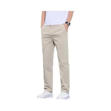 Imagem de Calças Casuais Slim Masculinas Para Primavera E Verão, Finas, Com Cint