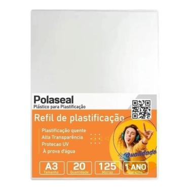 Imagem de Polaseal Plástico para Plastificação A3 303x426x0,05mm 20un - Cassmar 