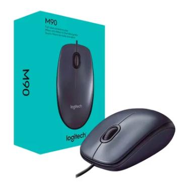 Imagem de Mouse Com Fio Logitech M90, 1000 DPI, Design Ambidestro, Plug And Play, USB, Preto - 910-004053