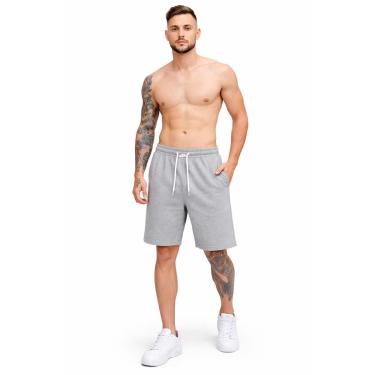 Imagem de Short Moletom Bermuda Moleton Casual Confortável Com Bolsos Cordão Ajustável Treino Academia-Masculino