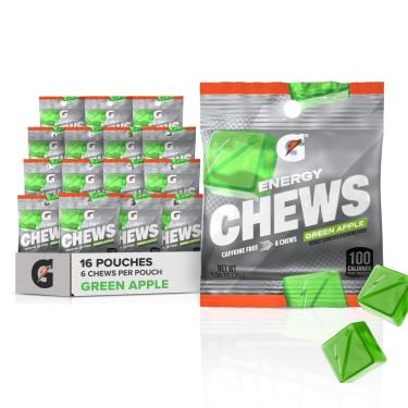 Imagem de Energy Chews Gatorade, maçã verde, sem cafeína, pacote de 30 g e 16-Unissex