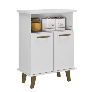 Imagem de Balcão Arte Smart 2 Portas em MDP 60cm Branco Arte Móveis para Cozinha e Área de Serviço