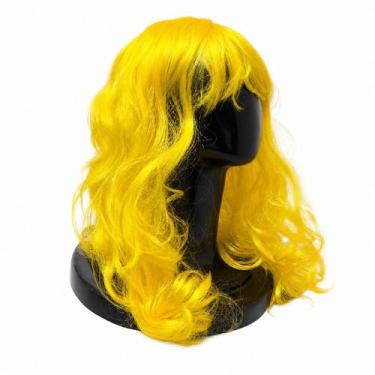 Imagem de Peruca Sintética Amarela Ondulada 45cm Cosplay Fantasia - 000028094E, 