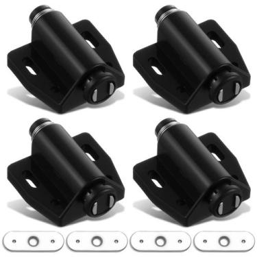 Imagem de Fecho Magnético de Toque Xyembu 4 Peças Preto 4,6 x 3,8 cm