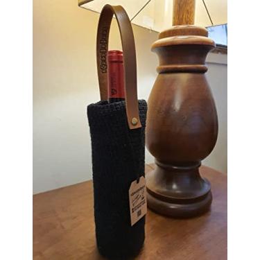 Imagem de Porta-garrafas de vinho em crochê (Preto)