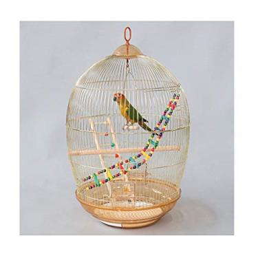 Imagem de KIZQYN Gaiolas Gaiola de pássaro Gaiola de papagaio ornamental grande gaiola de pássaro de metal para casa de estimação gaiola de pássaro portátil gaiola de voo (cor: 1)