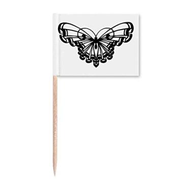 Imagem de Borboleta com asa de babado, marcadores de palito, decoração de festa
