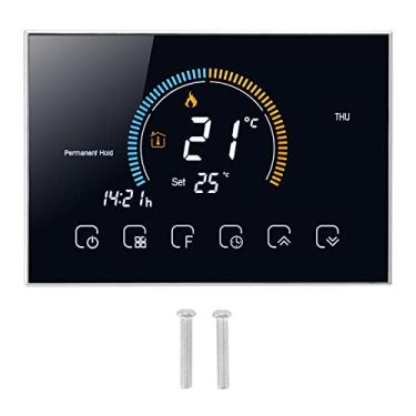 Imagem de Smart Thermostat, Smart Thermostat Phone App Voice Control Boiler Heating, Thermostat LCD Touch Screen Termostato Programável AC 95-240V Preto