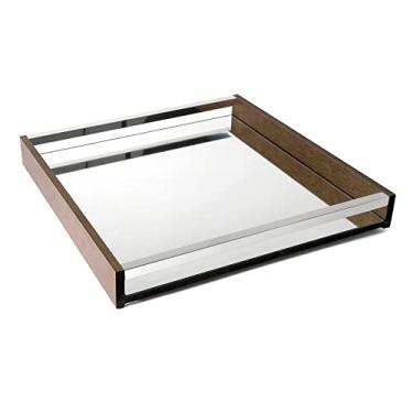 Imagem de BANDEJA MADEIRA COM ESPELHO NATURALS 35x35x5CM MARROM