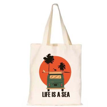 Imagem de Sacola de Mercado Estampada de Algodao Cru Moderna Bolsa para Notebook Espaçosa Viagem